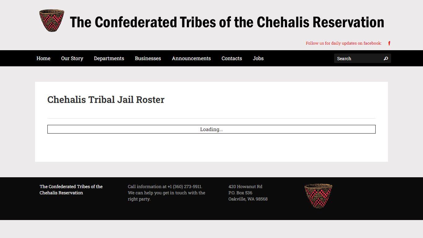Chehalis Tribal Jail Roster - The Chehalis Tribe
