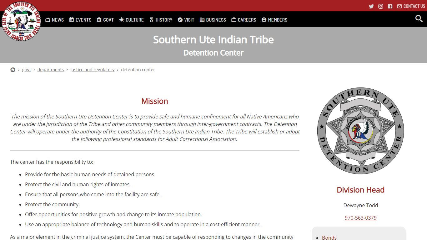 Detention Center – Southern Ute Indian Tribe