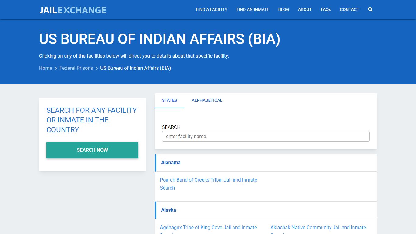 Inmate Search | Bureau of Indian Affairs (BIA) - Jail Exchange